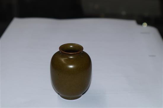 A Chinese miniature tea dust glazed jar H.5.5cm